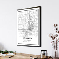 
              Stillwater, Oklahoma Modern Map Print 
            