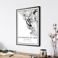 
              San Francisco Bay Area, California Modern Map Print 
            
