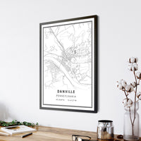 Danville, Pennsylvania Modern Map Print 