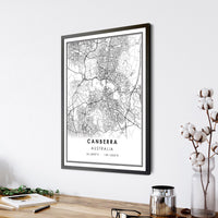 
              Canberra, Australia Modern Style Map Print 
            