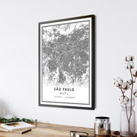 
              Sao Paulo, Brazil Modern Style Map Print 
            