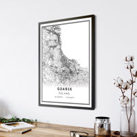 
              Gdansk, Poland Modern Style Map Print 
            