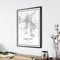 Sioux City, Iowa Modern Map Print 