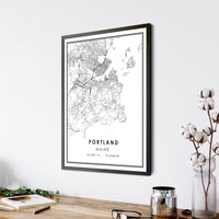 Portland, Maine Modern Map Print 