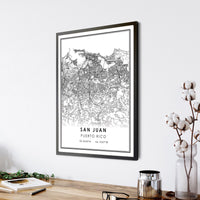 
              San Juan, Puerto Rico Modern Map Print 
            