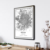 
              Merida, Mexico Modern Style Map Print 
            
