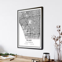 
              Palms, California Modern Map Print 
            