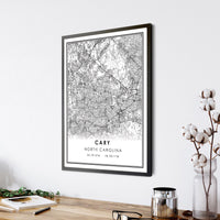 
              Cary, North Carolina Modern Map Print 
            