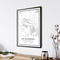 
              Raf Mildenhall, United Kingdom Modern Style Map Print 
            