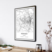 
              Dubuque, Iowa Modern Map Print 
            