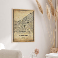 Cleveland, Ohio Vintage Style Map Print 