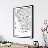 Saint Lambert, Quebec Modern Style Map Print 