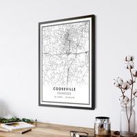 
              Cookville, Tennessee Modern Map Print 
            