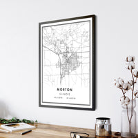 
              Morton, Illinois Modern Map Print 
            