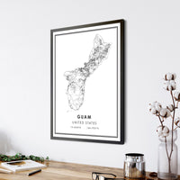 
              Guam, United States Modern Style Map Print 
            