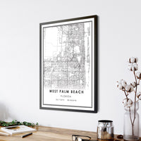 West Palm Beach, Florida Modern Map Print 
