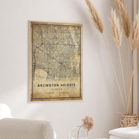 
              Arlington Heights, Illinois Vintage Style Map Print
            
