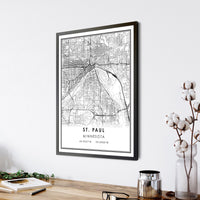 
              St Paul, Minnesota Modern Map Print 
            