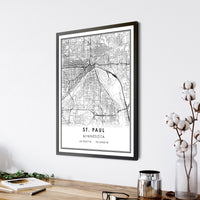 St Paul, Minnesota Modern Map Print 