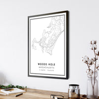
              Woods Hole, Massachusetts Modern Map Print
            