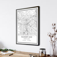 
              Ellicott City, Maryland Modern Map Print 
            