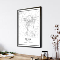 Ronda, Spain Modern Style Map Print 