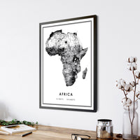 
              Africa Modern Style Map Print 
            