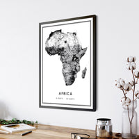 Africa Modern Style Map Print 