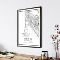 
              Pacifica, California Modern Map Print 
            
