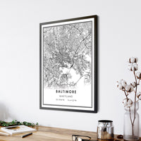 
              Baltimore, Maryland Modern Map Print 
            