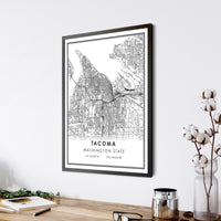 
              Tacoma, Washington State Modern Map Print 
            