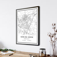 
              Bowling Green, Kentucky Modern Map Print 
            