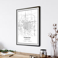 
              Fremont, Nebraska Modern Map Print 
            