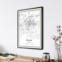 
              Seguin, Texas Modern Map Print 
            