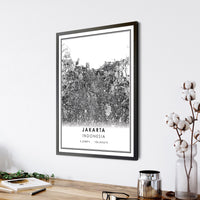 
              Jakarta, Indonesia Modern Style Map Print 
            