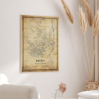 Beloit, Wisconsin Vintage Style Map Print 