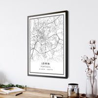 
              Leiria, Portugal Modern Style Map Print 
            