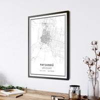 Paysandu, Uruguay Modern Style Map Print