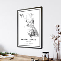 
              British Columbia, Canada Modern Style Map Print 
            