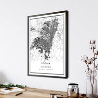 
              Bogota, Colombia Modern Map Print 
            