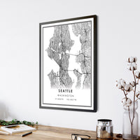 
              Seattle, Washington Modern Map Print
            