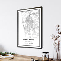 
              Grand Haven, Michigan Modern Map Print 
            