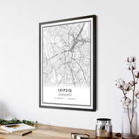 
              Leipzig, Germany Modern Style Map Print
            