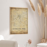 
              Cividale Del Friuli, Italy Vintage Style Map Print 
            