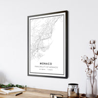 
              Monaco, Principality of Monaco Modern Style Map Print 
            
