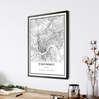 
              Cincinnati, Ohio Modern Map Print
            