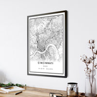 Cincinnati, Ohio Modern Map Print