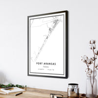 
              Port Aransas, Texas Modern Map Print 
            