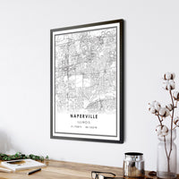 Naperville, Illinois Modern Map Print