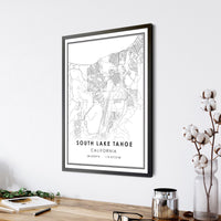 
              South Lake Tahoe, California Modern Map Print 
            